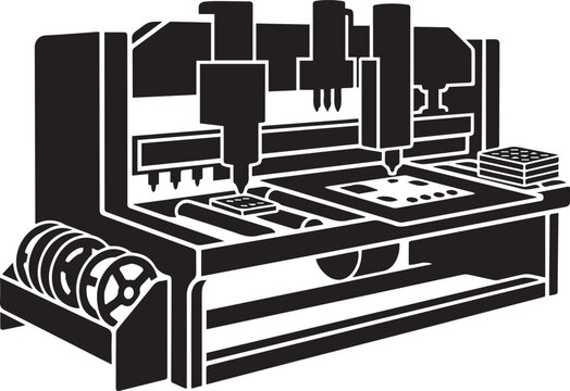 Industrial SMT Pick and Place Machine Icon for PCB Assembly and Electronics Manufacturing