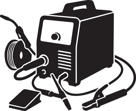 Portable MIG Welding Machine Icon with Wire Spool and Torch for Metal Fabrication