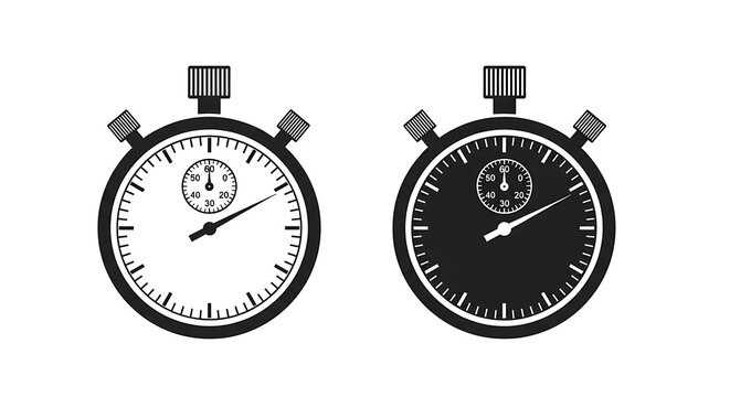 Two classic stopwatch icons showing time elapsed