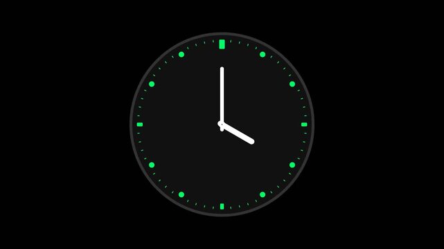 Clock faces with green lights.