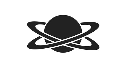 Stylized Planet with Rings Icon Design. © Abutop
