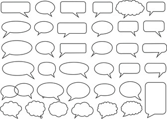 Fototapeta premium Speech bubble icon set. Vector speech bubbles and thought clouds collection. Communication Design Elements.