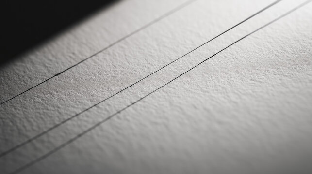 Close-up shot of three parallel dark lines on a textured light surface evoking a sense of minimalism and depth
