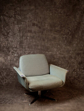 vintage furniture and accessories on a dark background