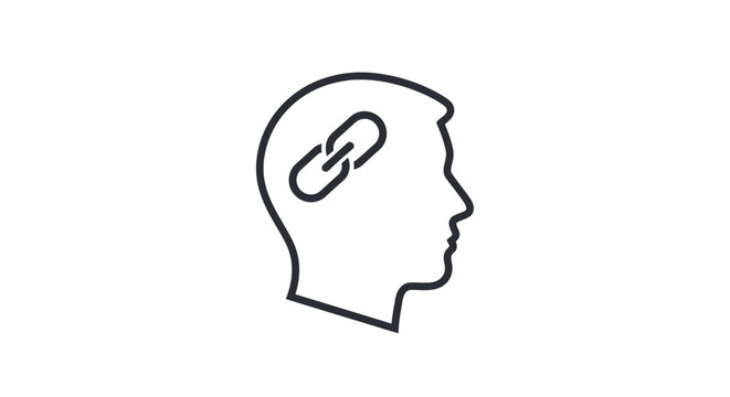 Brain Inside Human Head Profile.