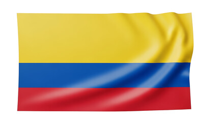 Obraz premium Waving Colombian Flag Isolated on White Background, National Symbol