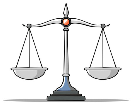 Illustration of Law Scale, Justice Symbol, Equilibrium, Balance