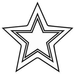 Obraz premium Black and white star graphic with multiple outlines isolated