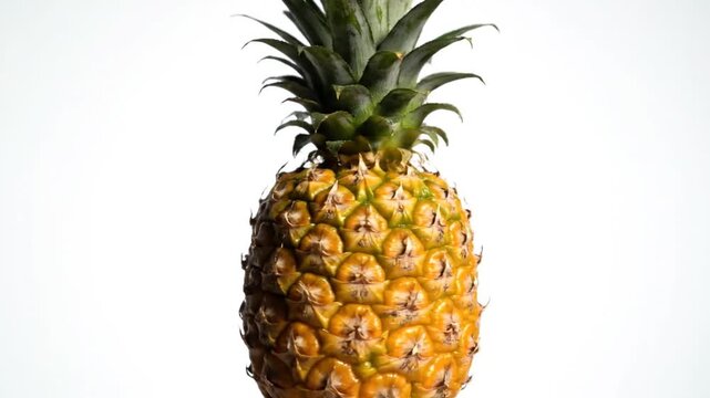Ripe pineapple on white. (1)