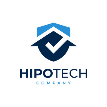 Vector based logo of a house inside a shield.