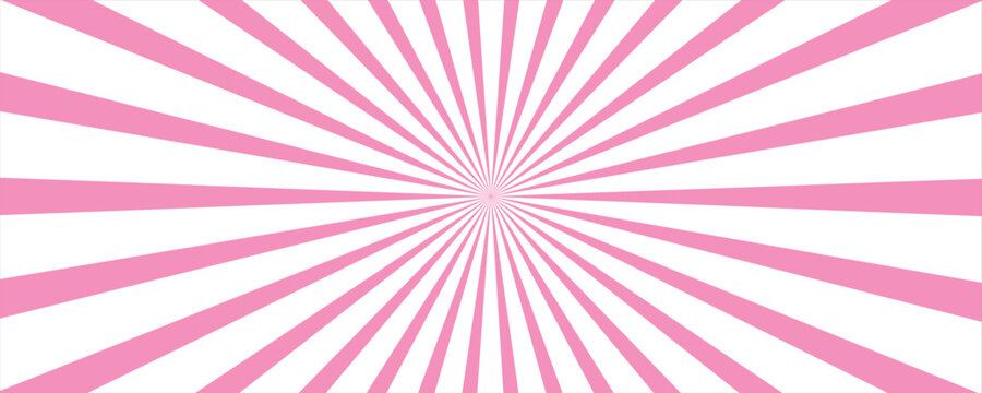 Retro background with rays or stripes in the center. Sunburst or solar burst retro background. Starburst abstract background. Vector