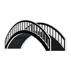 Obraz premium arch bridge silhouette on white background high quality