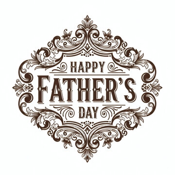 A decorative Happy Father's Day message with intricate floral designs