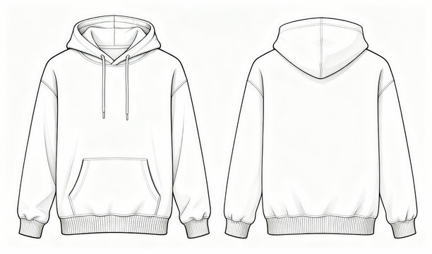 Front and Back View of White Hoodie