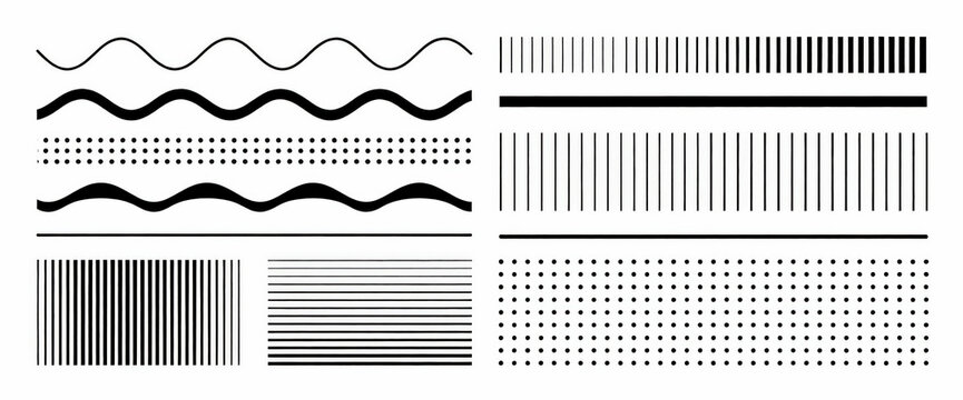 Assortment of Black and White Pattern Lines