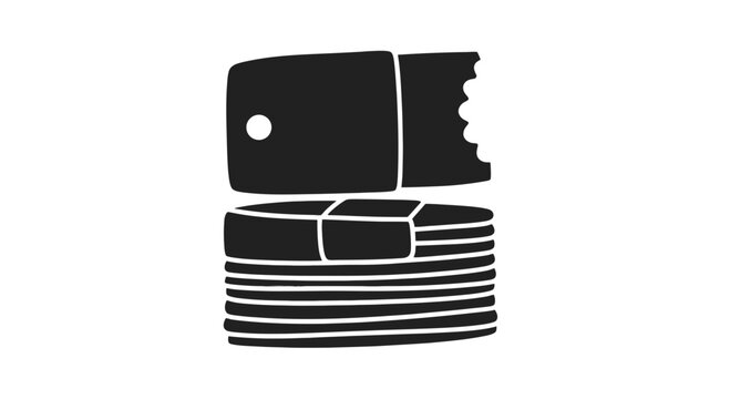 Black and White Meat Cleaver Illustration.