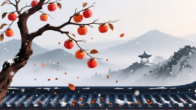 winter landscape with snow