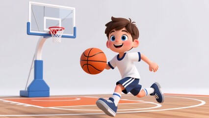 Naklejka premium basketball player with ball