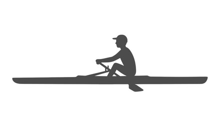 Man Rowing Solo in Silhouette. © Adapam