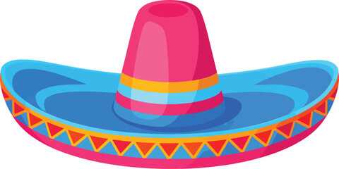 Obraz premium Mexican Sombrero Vector Illustration. Traditional Hat Icon for Cinco de Mayo Design.