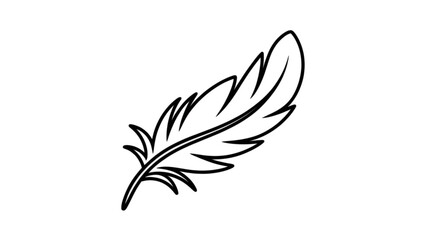 Fototapeta premium Simple black feather illustration with quill detail Vector