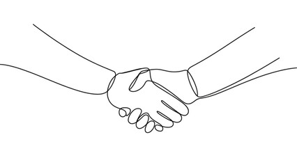 Fototapeta premium Two people shaking hands in a friendly business handshake Vector