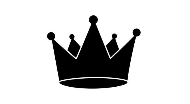 Black Crown Silhouette Royal Symbol Icon.