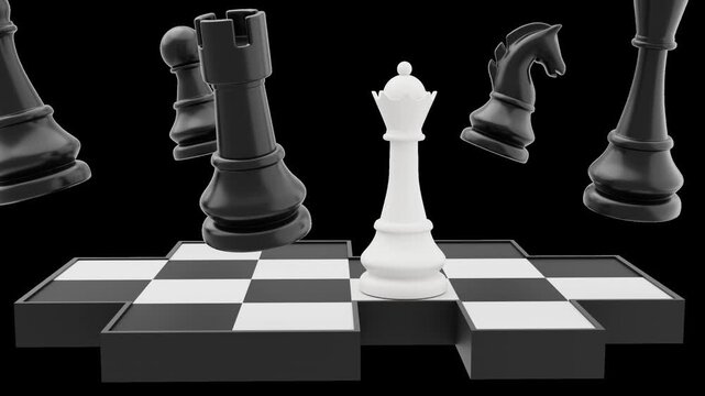3D Chess Game Battle | Alpha Channel