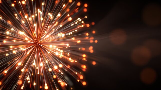 Brilliant golden light streaks radiate outward from a central point against a dark background.