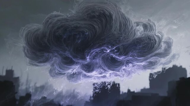 Storm Cloud Overhead &ndash; Visualizing Digital Art of Anxiety and Overthinking, 4K