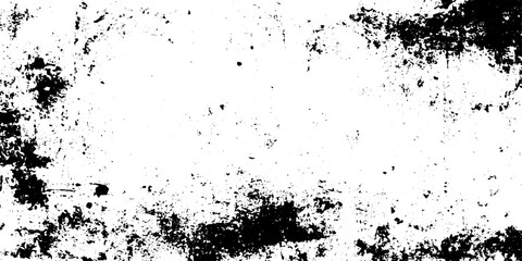 Fototapeta premium Distressed Black Ink Splatter Grunge Texture Vector Background with White Space