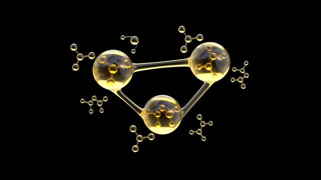 3D Collagen Molecule Structure | Alpha Channel