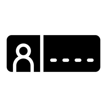 login credentials glyph icon