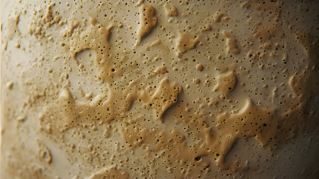 Abstract beige liquid foam texture with bubbles and porous surface