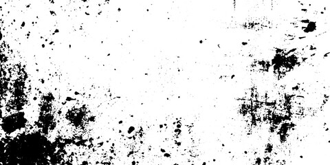 Obraz premium Distressed Black Ink Splatter Grunge Texture Vector Background with Grainy Weathered Effects on White