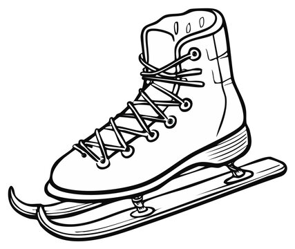 Vintage Ice Skate with Sharp Blade on a Runner Illustration