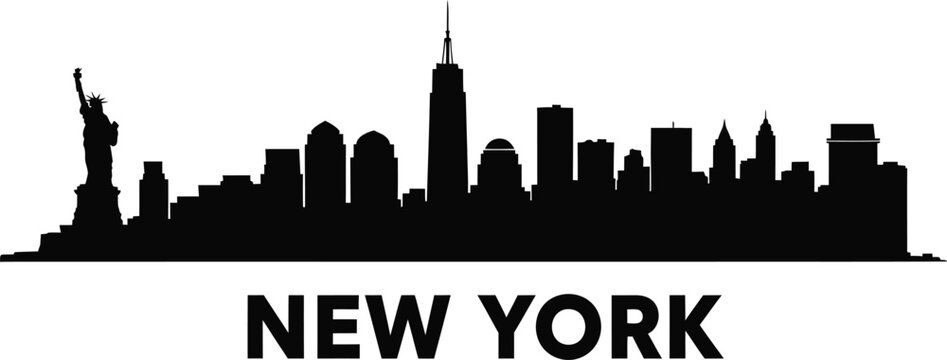 New york city skyline silhouette with text a bold urban representation