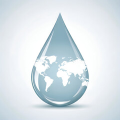 Obraz premium A water droplet with a silhouette of the Earth inside it