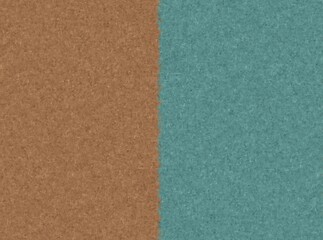 Fototapeta premium Textured split design in warm brown and cool teal with natural rough dividing edge