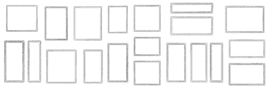 Set of Celtic Knot Braided Rectangular Borders for Certificates and Wedding Invitations