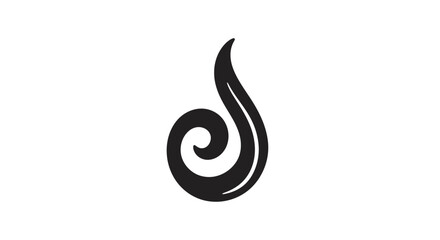 Fototapeta premium Black Flame Icon Simple Design Element.