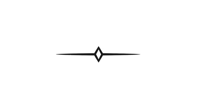 Simple Black Diamond Shape on White.