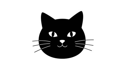 Simple black cat face illustration design. © Dariostd