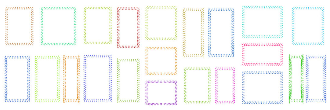Colorful Hand Drawn Doodle Frames for Bullet Journaling and Digital Planner Layouts