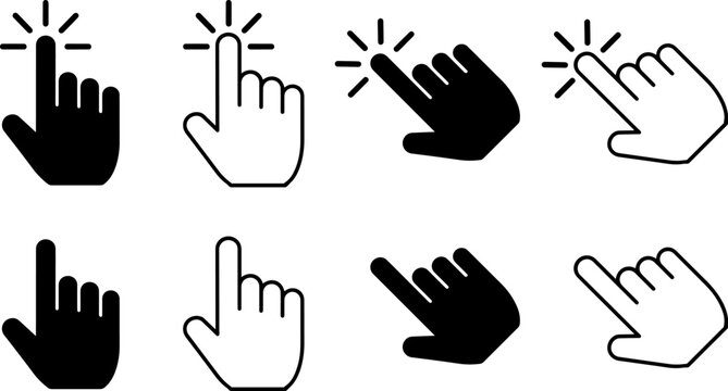 hand pointing directions flat design vector illustration
