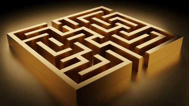Golden Maze Challenge Symbolic of Complex Problem Solving and Strategic Thinking Solutions
