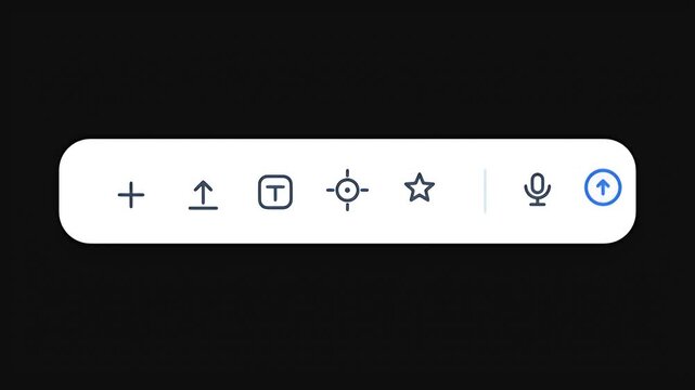 A sleek white user interface toolbar displays various functional icons for messaging and file management tasks