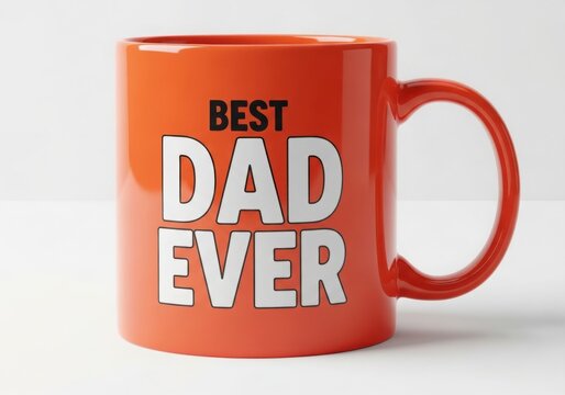 Best dad ever orange ceramic mug