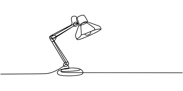 Black line of adjustable desk lamp with geometric shade line black and white adjustable arm geometric lampshade