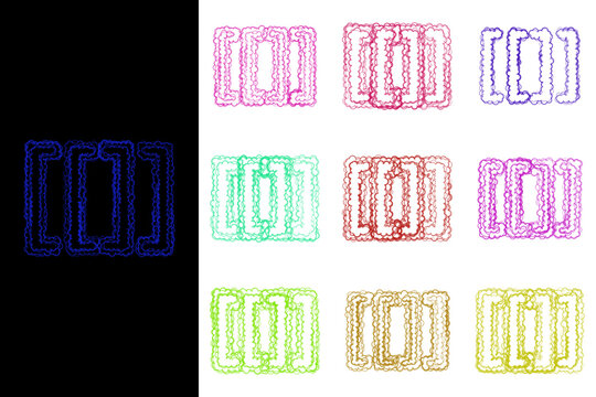 Colorful Fuzzy Square Brackets for Creative Coding and Programming Education Graphics